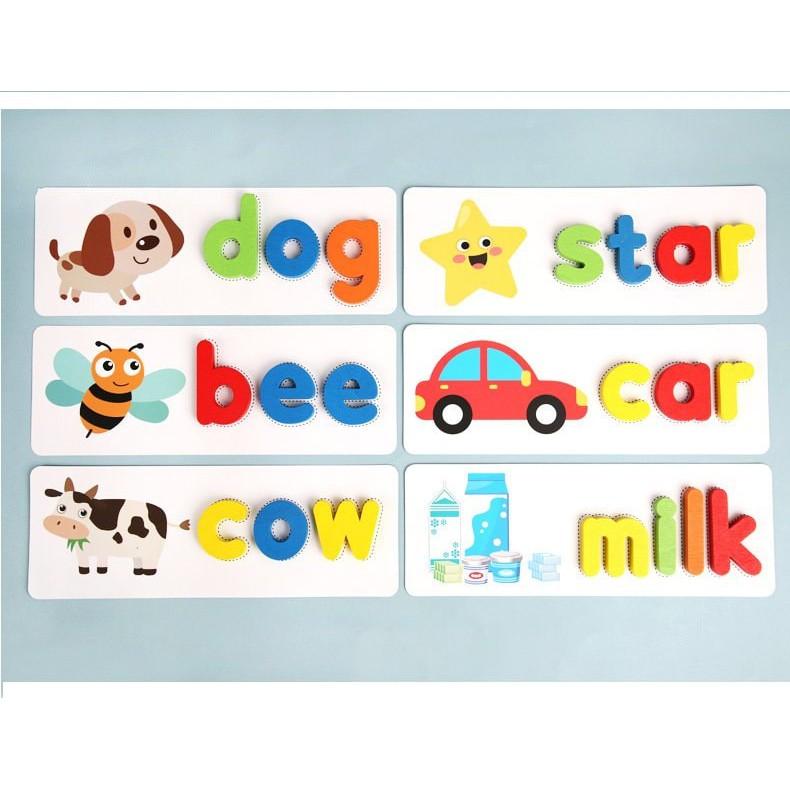 Bộ trò chơi xếp chữ theo hình bằng tiếng anh cho bé SPELLING GAME - BOBABO