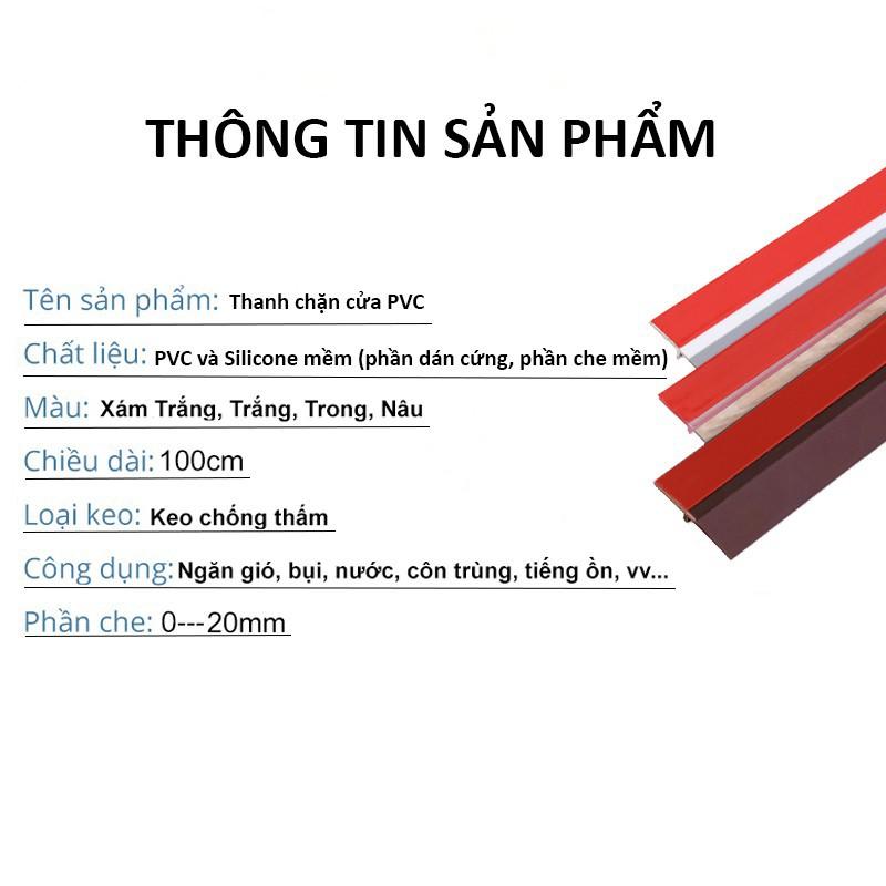 Thanh Ron Cửa 1 Mét PVC, Dán Chân Cửa, Miếng Chặn Cửa Chống Gió Lùa Cách Âm Giữ Nhiệt Điều Hòa