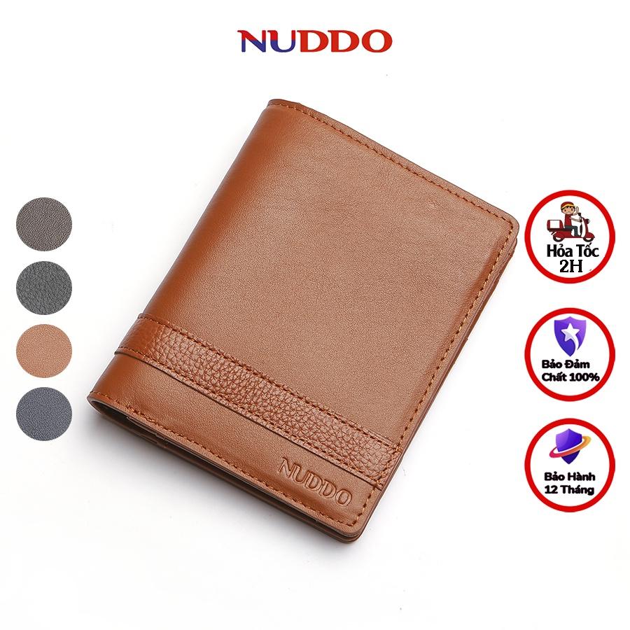 Ví da nam cao cấp NUDDO bóp nam da bò thật kiểu dáng đứng cao cấp NN002