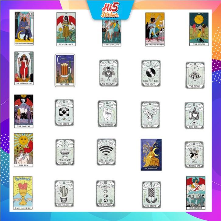 Sticker Hình Dán Trang Trí Thế Giới Bài Tarot ms#221