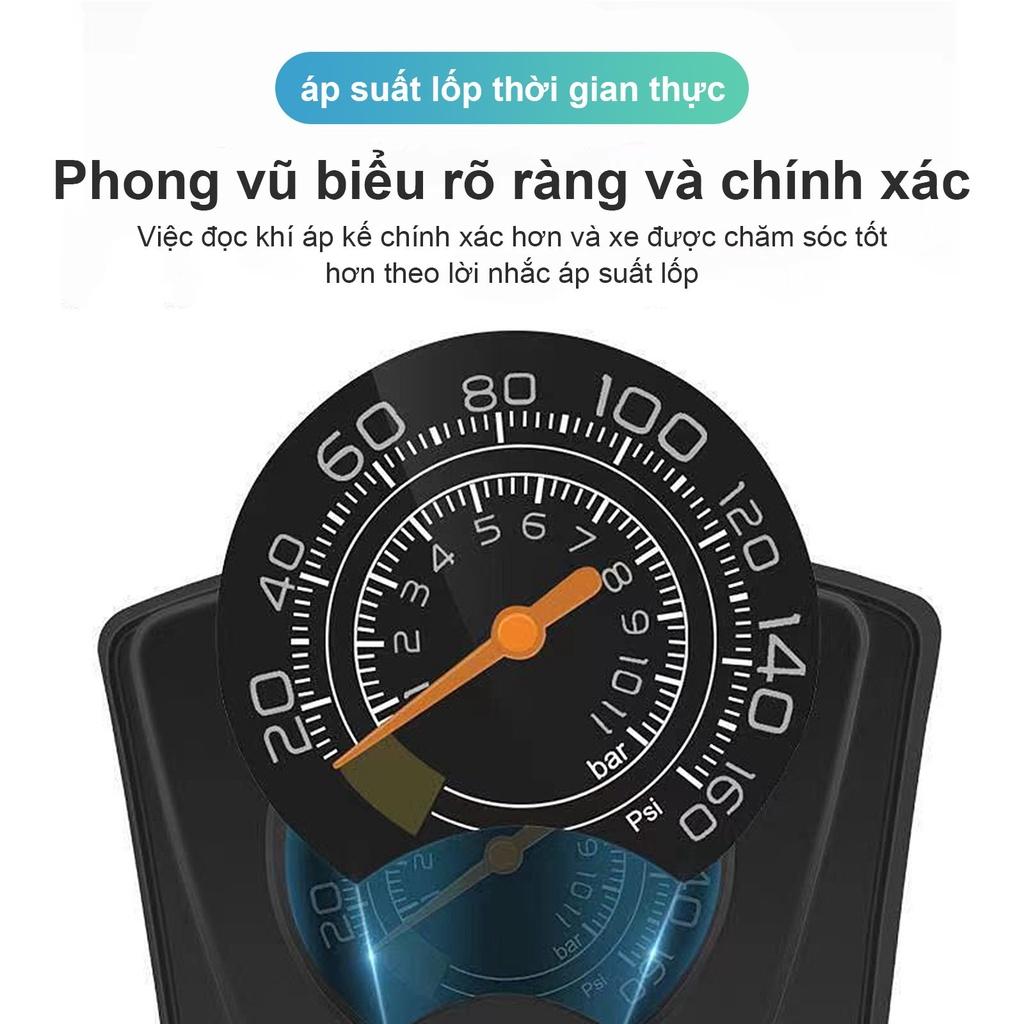 Bơm Mini Đạp Chân Bơm xe máy xe đạp ,ô tô, có đồng hồ áp suất thiết kế nhỏ gọn chuyên dụng