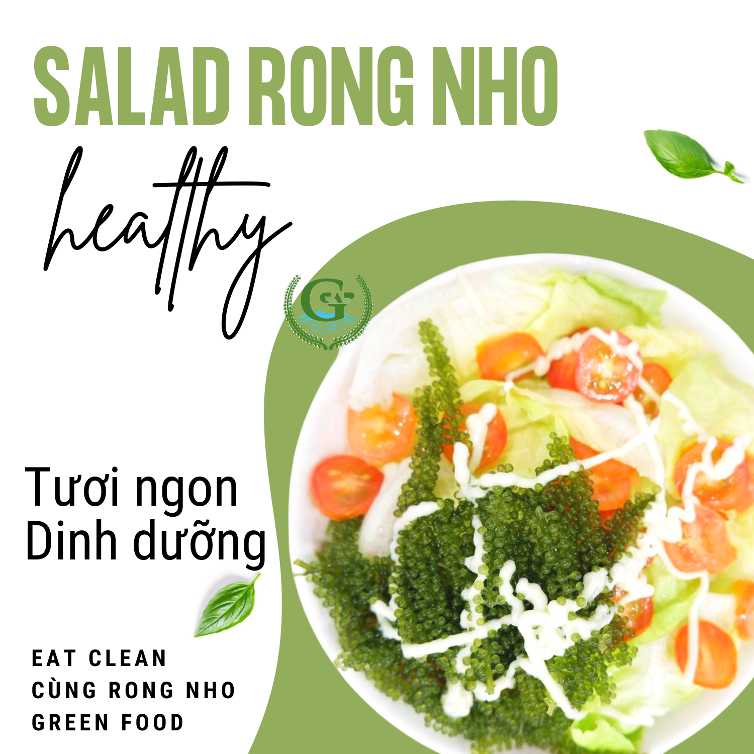 Rong nho biển GREEN FOOD - Sea grapes - Giàu vitamin, khoáng chất và các axit amin (Hộp 200g gồm 10 gói 20G)