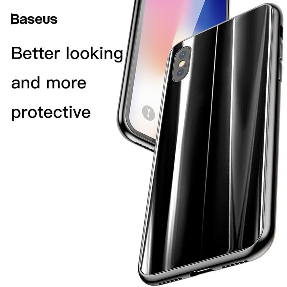 Ốp lưng dành cho iPhone X kính tráng gương 3D Sparkling chính hãng Baseus