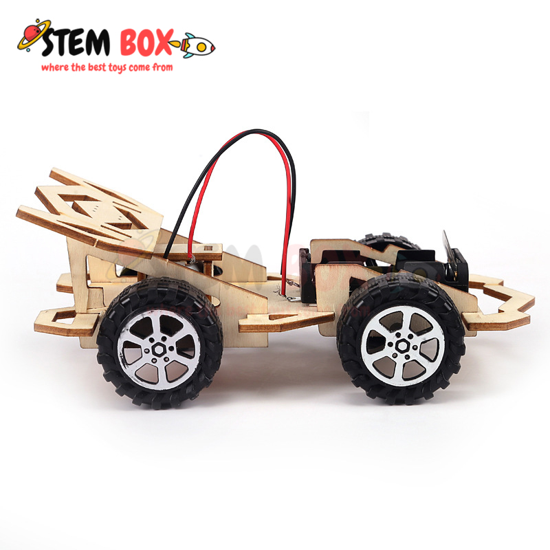 Đồ chơi khoa học tự lắp ghép mô hình xe đua chạy bằng pin - Trò chơi DIY STEM BOX