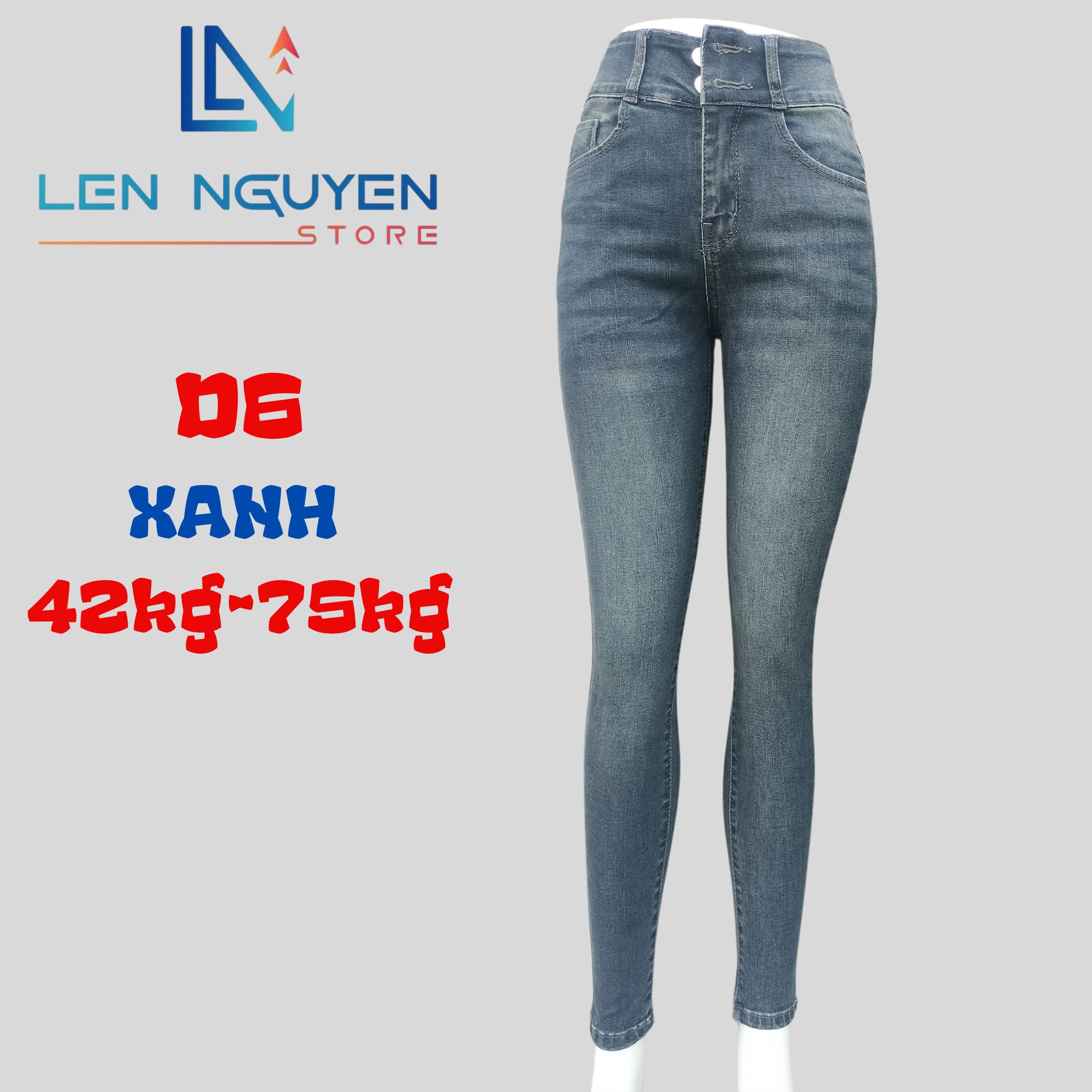 D6_Quần jean nữ, dài, lưng cao, quần bò nữ dáng ôm, quần rin nữ có big size, cho 42kg đến 75kg