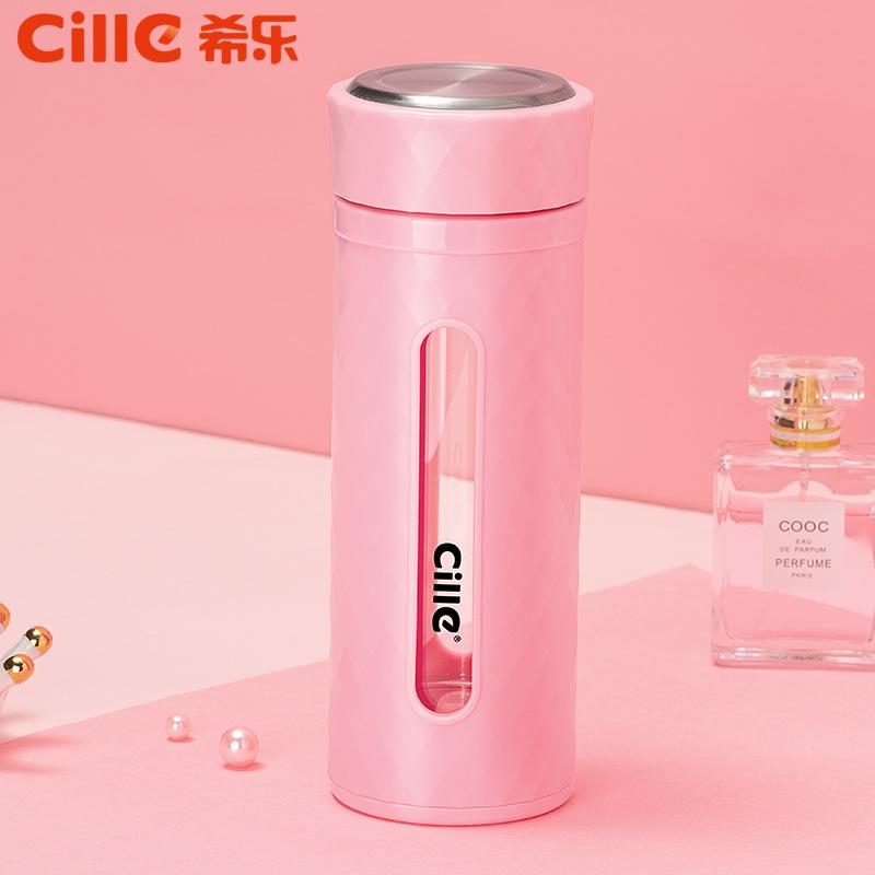 Giá thấp nhất Xile thủy tinh hai lớp nam và nữ dành cho người lớn tách trà văn phòng kinh doanh vỏ nhựa chịu nhiệt độ cao cốc thủy tinh nhựa chống rơi