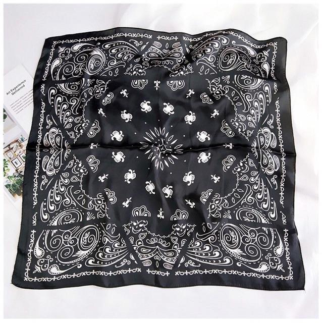 Khăn turban bandana lụa vuông size 60x60cm phong cách streetstyle