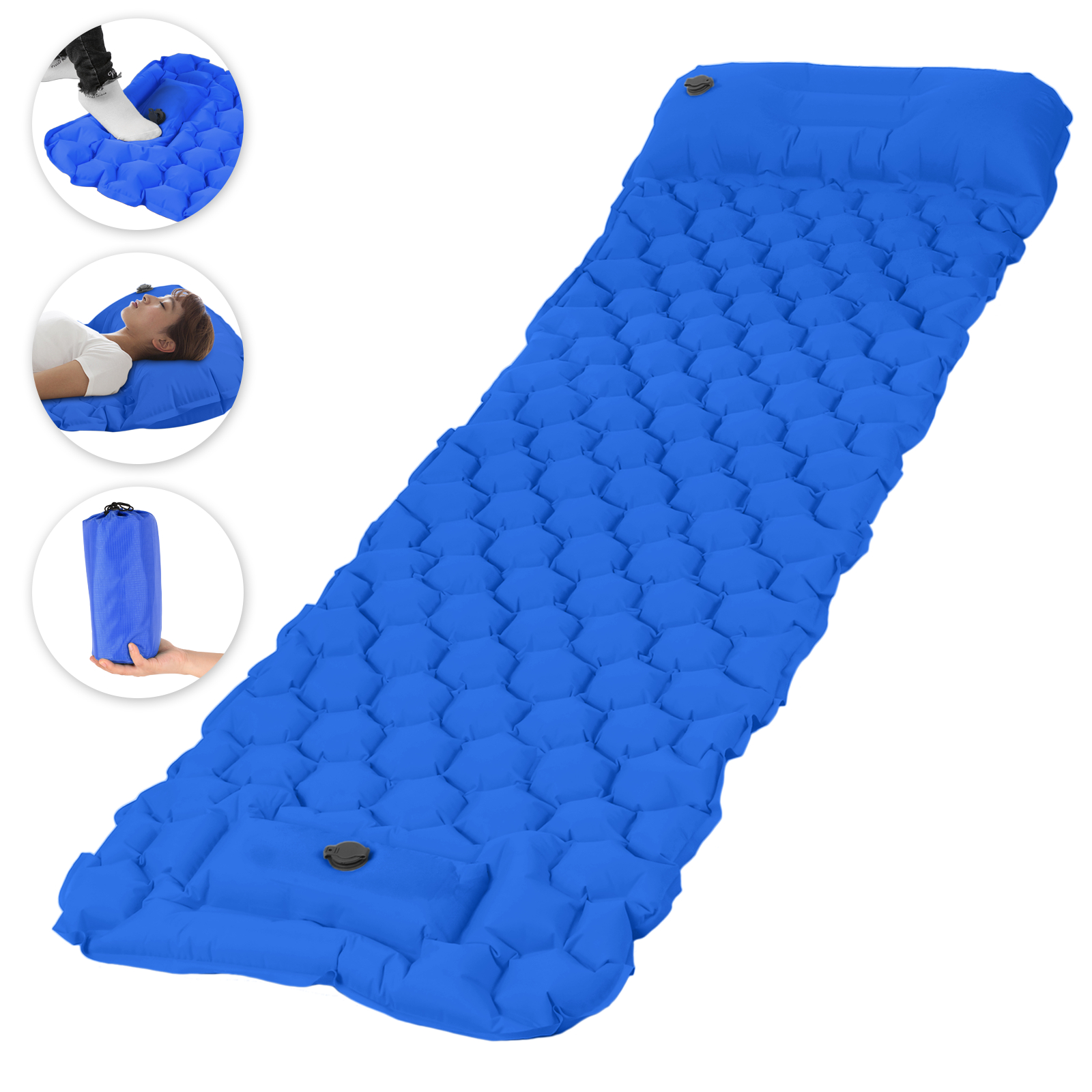 Đệm Ngủ Có Gối Và Chân Nệm Bơm Hơi Cho Du Lịch Đi Bộ Đường Dài