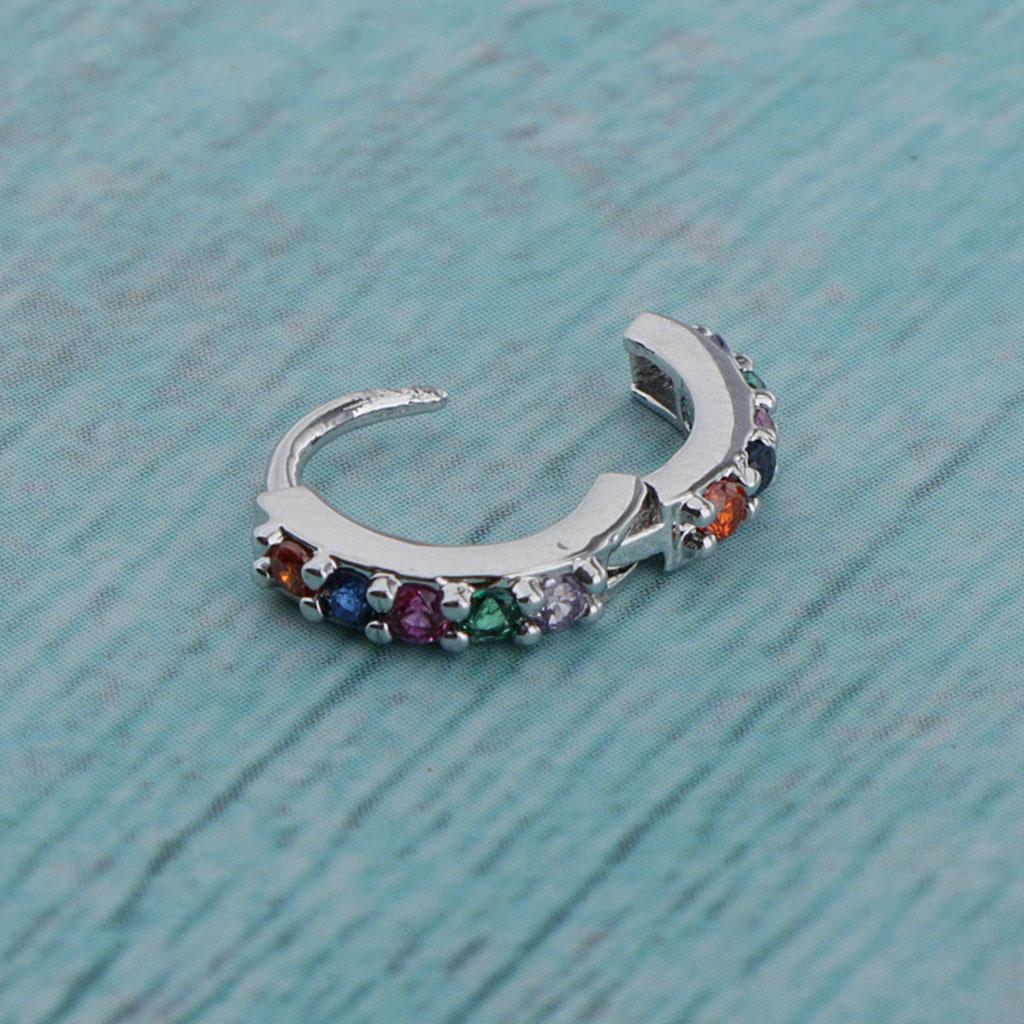 2 Pairs Hoop Cubic Zirconia Earrings Stud Cuff Huggie Piercing Earrings Gift