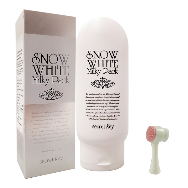 Kem Tắm Trắng Snow White Milky Pack Toàn Thân 200ml + Tặng Cọ Rửa Mặt 2 Đầu