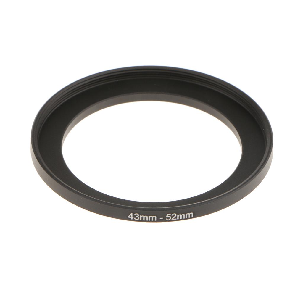 Black Camera Lens Adapter Ring 43mm-52mm Filter Converter Mount for DSLR