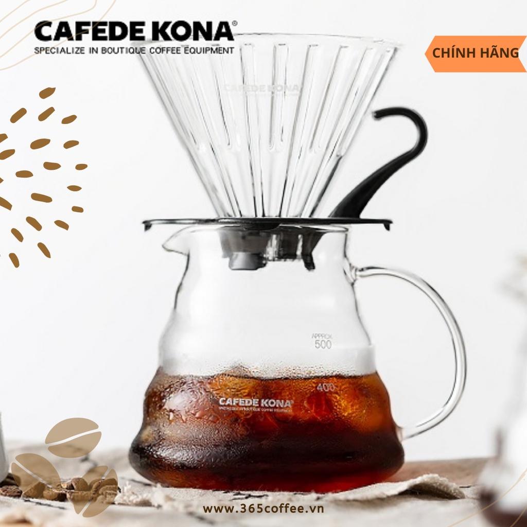 Bộ pha Pour over gồm phễu V60 và bình đựng Cafede Kona - chính hãng