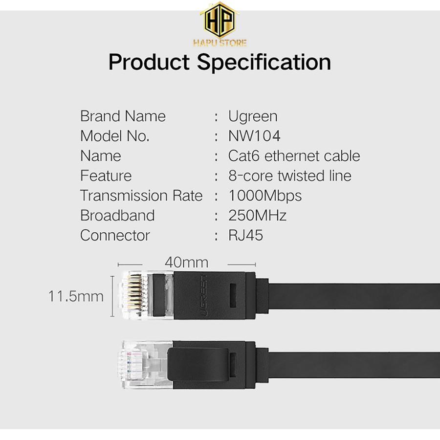 Dây mạng Cat6 dẹt Ugreen 50183 dài 0,5m chính hãng - Hàng Chính Hãng