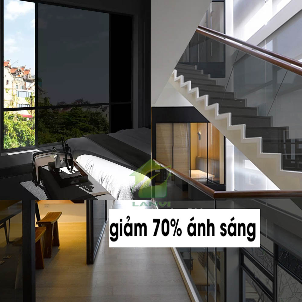 Decal dán kính  chống nắng, chống tia cực tím hồng ngoại giảm 70% ánh sáng hiệu ứng màu trà dịu mắt