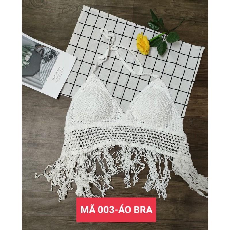 03-Set bikini ren 3 món đi biển - áo bra- quần sóc- áo choàng