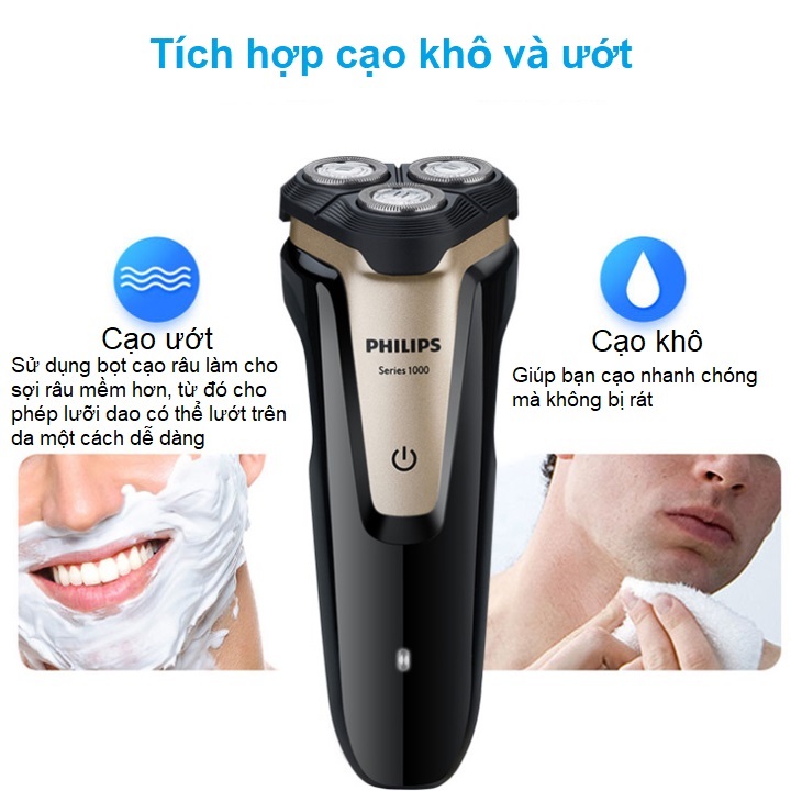 Máy cạo râu khô và ướt cao cấp Philips - Hàng nhập khẩu