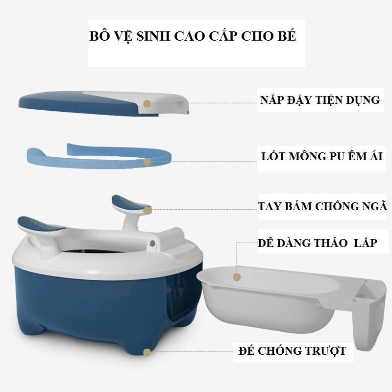 Bô vệ sinh cho bé CAO CẤP BEST BABY có tay cầm chống ngã CÔNG NGHỆ NHẠT BẢN