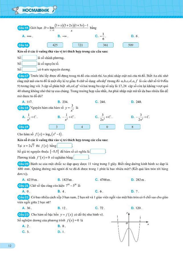 Tốc Chiến - Luyện Đề Kiểm Tra Tư Duy - Theo Cấu Trúc Đề Thi Của Đại Học Bách Khoa Hà Nội (Tái Bản 2024)