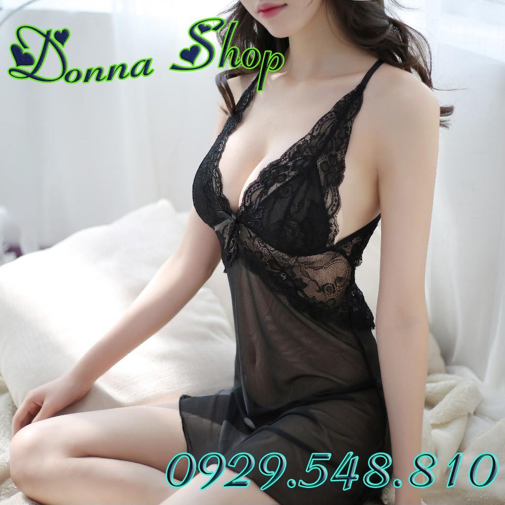 Váy Ngủ Sexy - Chất Liệu Voan Ren Mềm Mịn - Mã DN01 Màu Đen