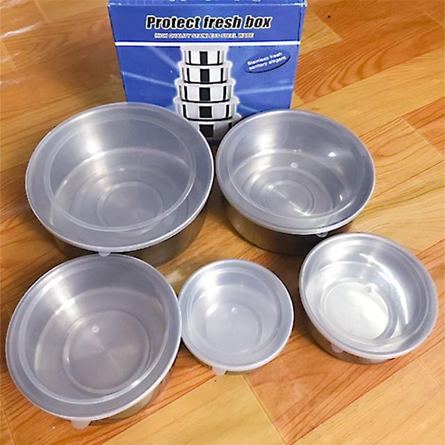 Bộ Thố Inox Cao Cấp 5 Cái Đủ Kích Thước 10 12 14 16 18cm