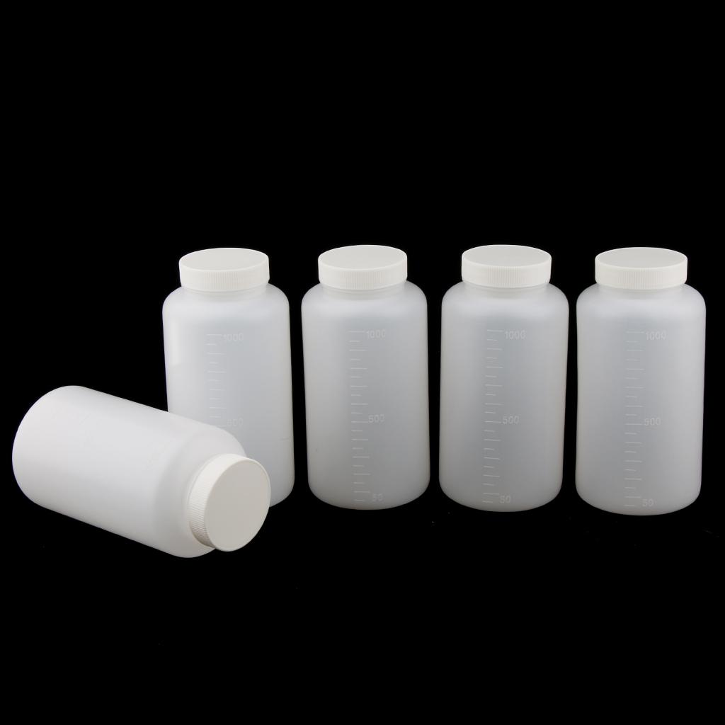 Set 5 Chai Thuốc Thử Bằng Nhựa Bền Có Nắp Đậy