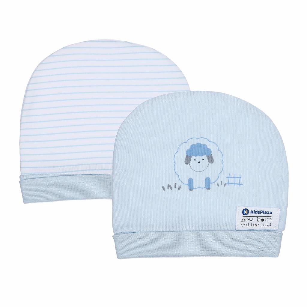 Set 2 mũ sơ sinh cotton Kids Plaza BA21 (Nhiều màu