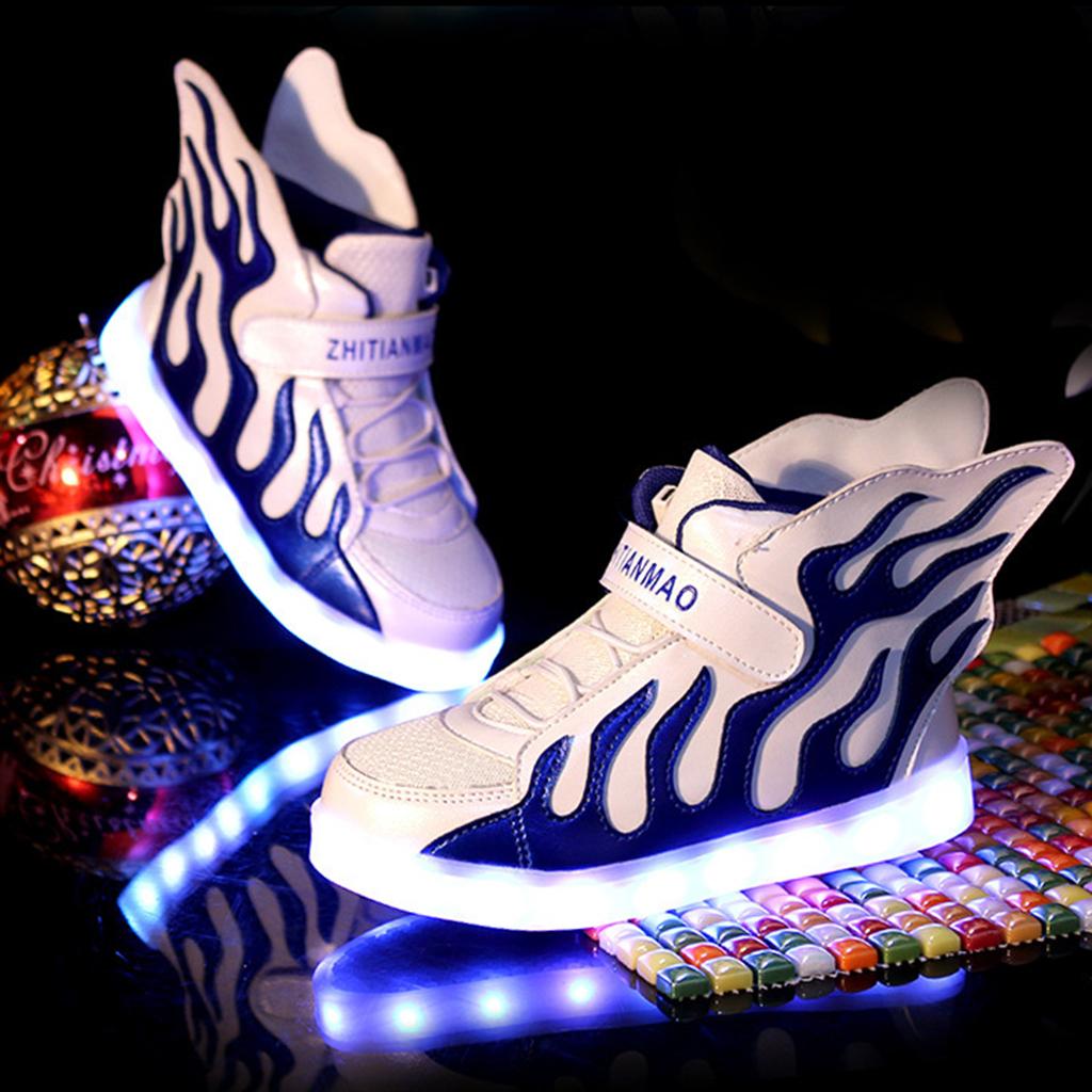 Wings Unisex LED Light up Lace Up Luminous Sneakers Kids Casual Shoes