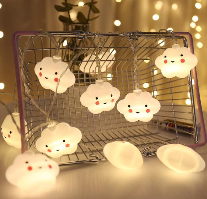 Đèn trẻ em dễ thương Đèn phòng ngủ Trang trí hành lang Đèn ngủ nhỏ Halloween Đèn dây ngày lễ Giáng sinh 10 đèn LED chạy bằng pin Tiệc lớp học Trang trí phòng ăn Đám mây