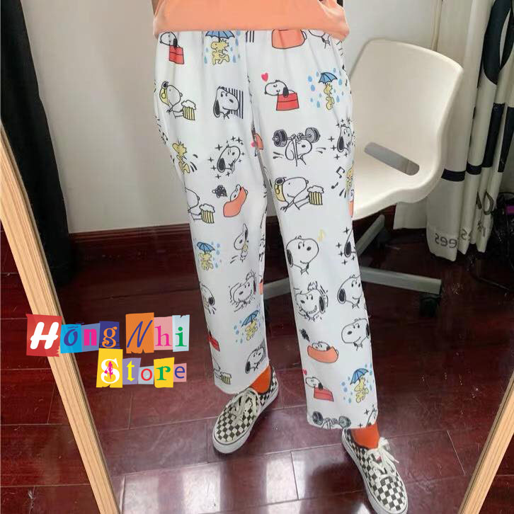 Quần Cartoon Pant Unisex, Quần Hoạt Hình Lửng Ống Rộng Lưng Thun - MM