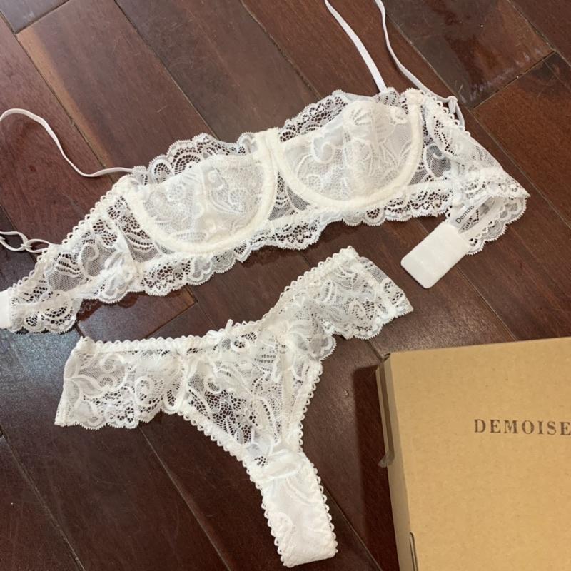 LUCY LACE SET - Set ren gọng cup ngang + quần thong