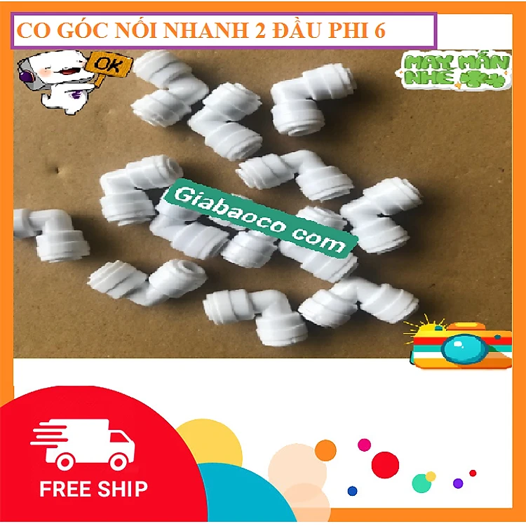 Co Góc - Nối Nhanh Hai Đầu -Dây 6mm  Hoặc Dây 10mm -Phụ Kiện Lọc Nước RO