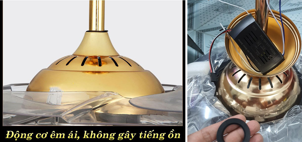 Đèn quạt trần MONSKY COPAS kiểu dáng Bắc Âu hiện đại cánh cụp cánh xòe,quạt đèn cánh xếp, điều khiển từ xa .