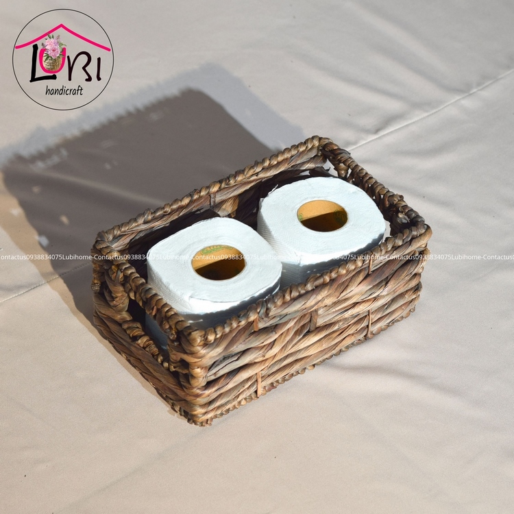 Giỏ lục bình đan vặn ba sợi ngang