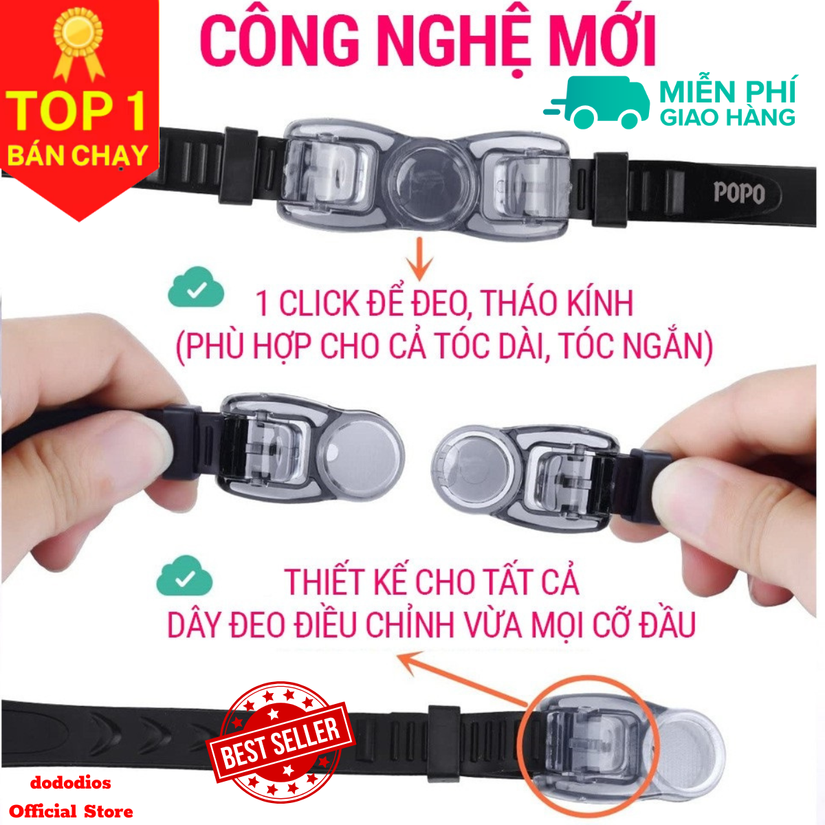 Kính bơi cận thị có độ cận từ 1.5 đến 8.0 mắt tráng gương chính hãng dododios cho người lớn, trẻ em, cho bé từ 8 tuổi, kính bơi cận thị người lớn, kính bơi cận thị cho người lớn