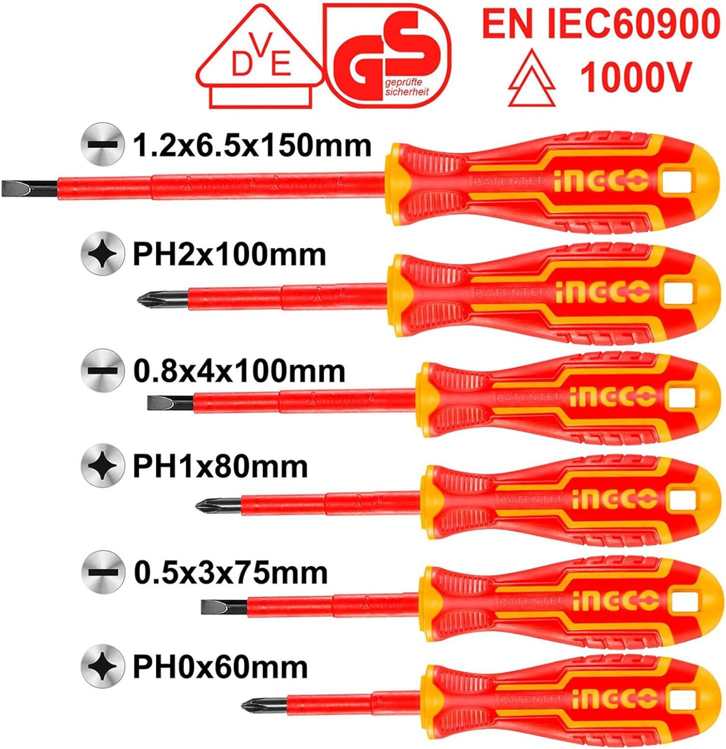 BỘ TUỐC NƠ VÍT CÁCH ĐIỆN 6 CÂY INGCO HKISD0608 - HÀNG CHÍNH HÃNG