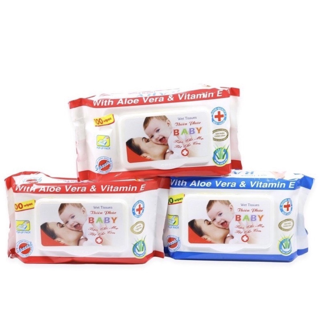 Khăn Giấy Ướt BABY WIPE Hộp 100 Tờ Tiện Cho Mẹ Tốt Cho Bé - Gói Khăn Giấy Ướt Cho Bé