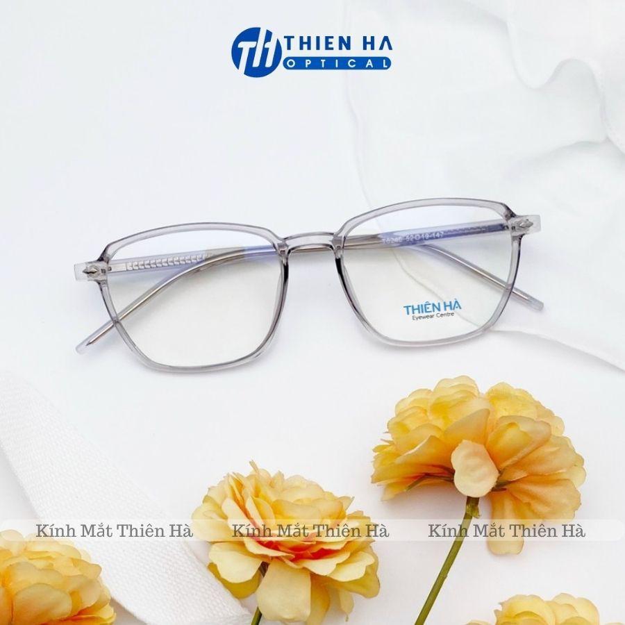 Gọng kính nam nữ vuông Thiên Hà Optical chất liệu nhựa cao cấp gọng cốt thép chắc chắn trẻ trung hợp cả cận nặng TH8246