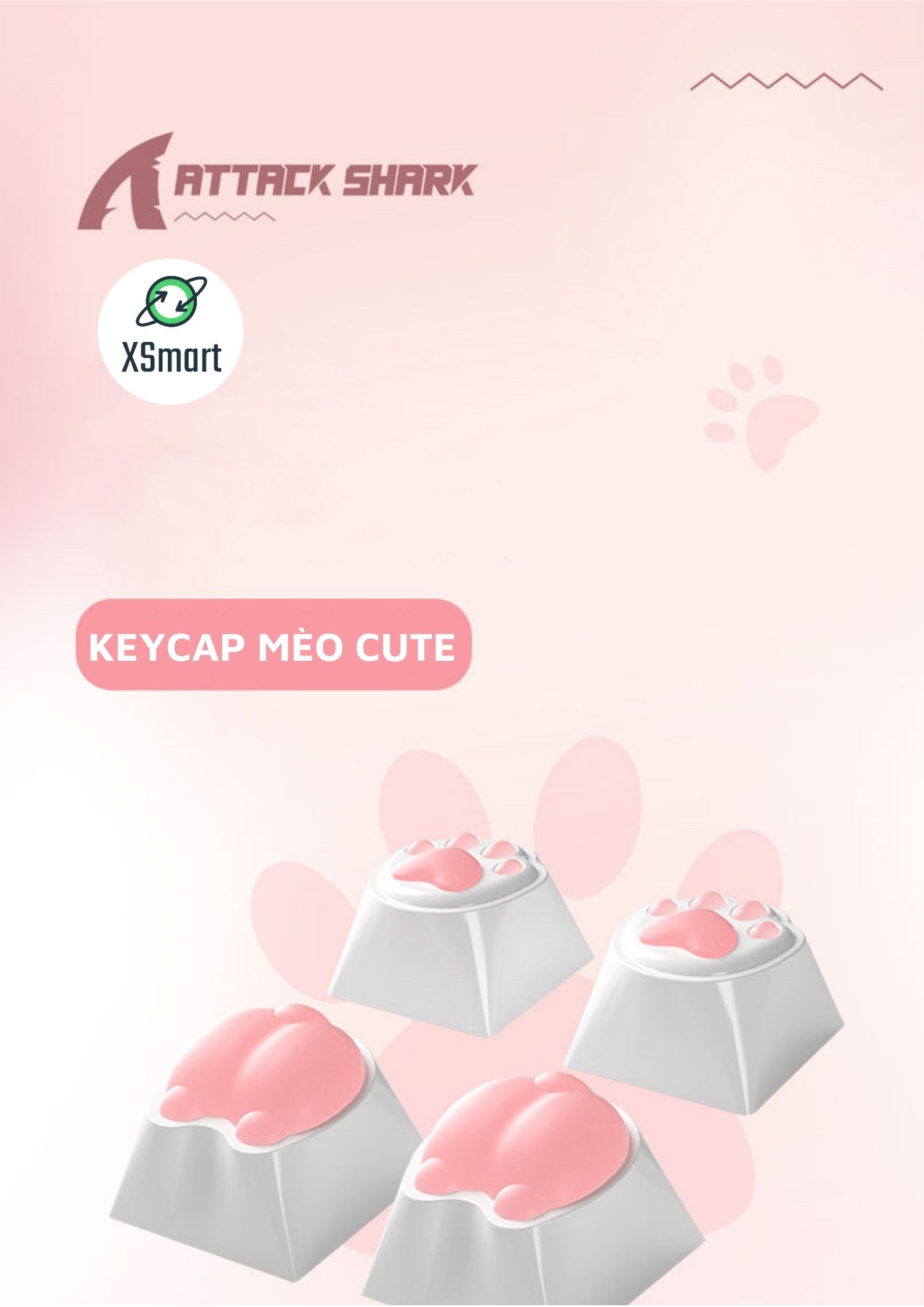 Hình ảnh Keycap Lẻ Siêu Dễ Thương CUTE Cao Cấp Phủ Silicon Full Box Custom - Hàng Chính Hãng