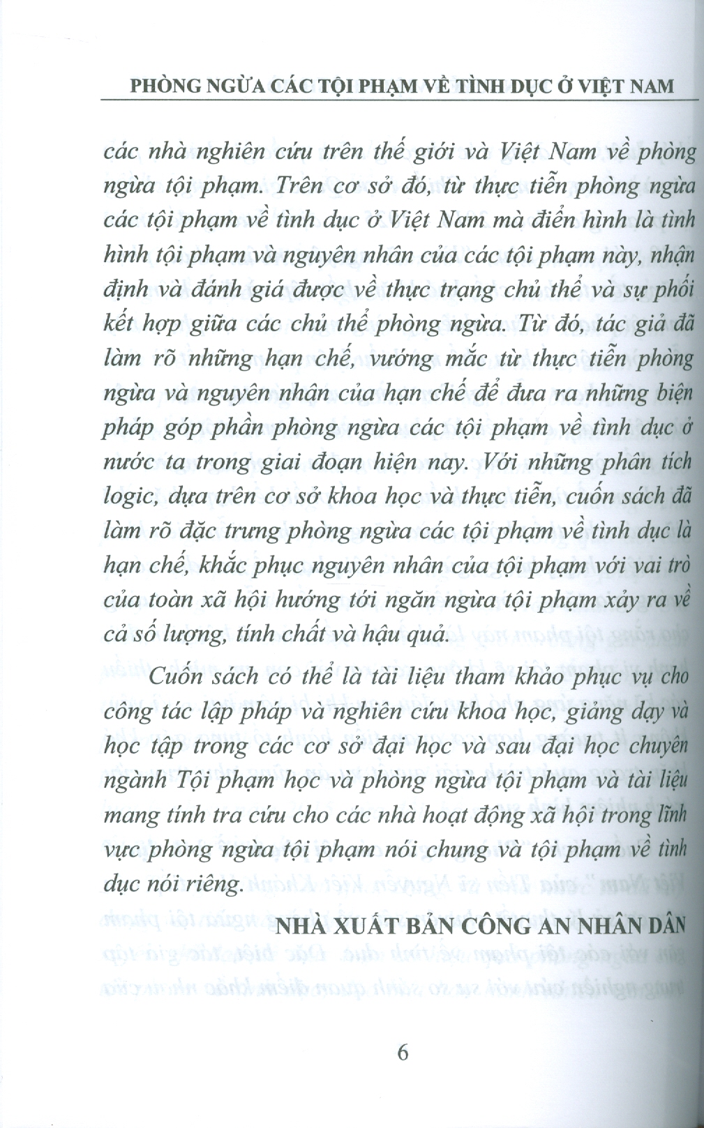 Phòng Ngừa Các Tội Phạm Về Tình Dục Ở Việt Nam (Sách chuyên khảo)