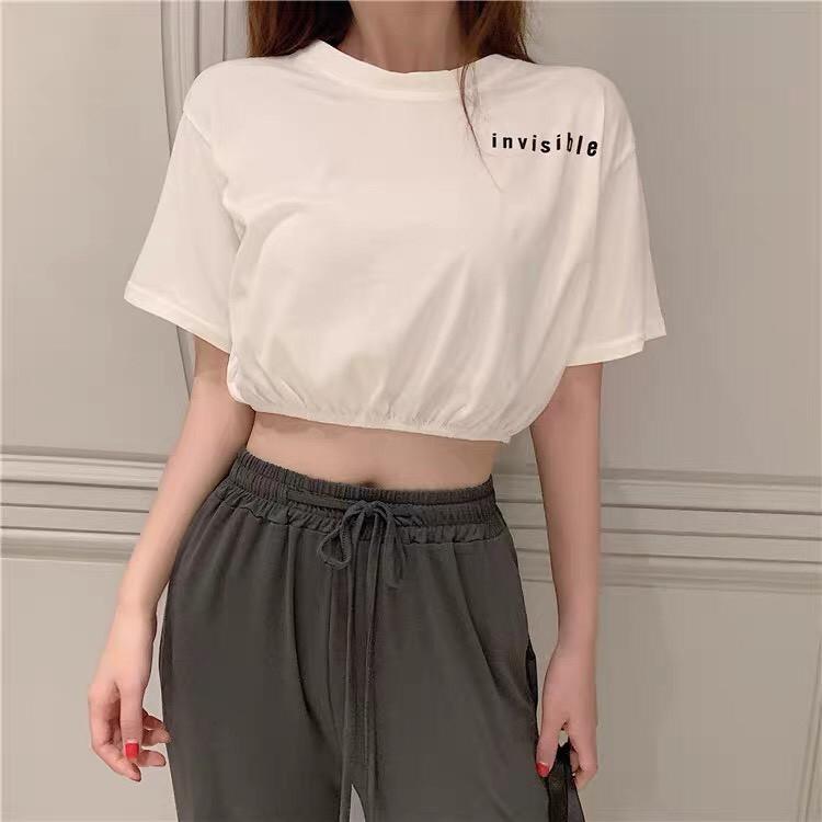 Áo Croptop Bo Gấu Invis Chất Liệu Cotton Xưởng May DCS