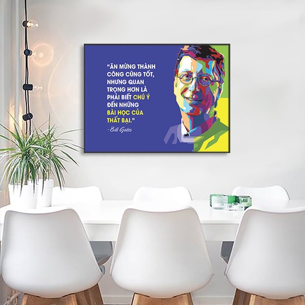 Tranh Canvas Không Viền Trích Dẫn: "Ăn Mừng Thành Công, Chú Ý Bài Học Thất Bại" W329