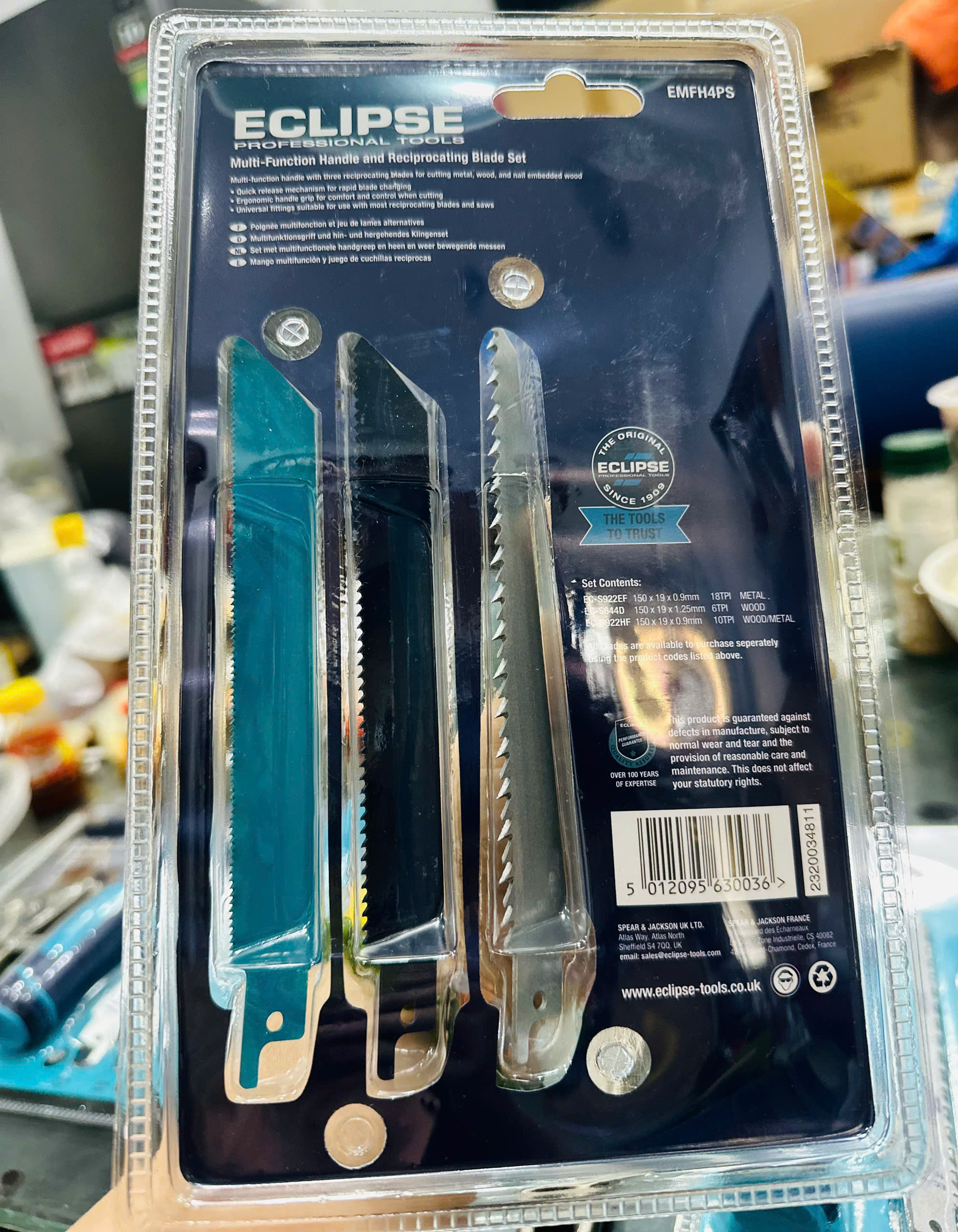 Bộ Tay Cầm Đa Năng Cho Lưỡi Cưa Lọng Máy (kèm 3 lưỡi cưa kloại v gỗ, kim loại, gỗ) EMFH4PS Eclipse