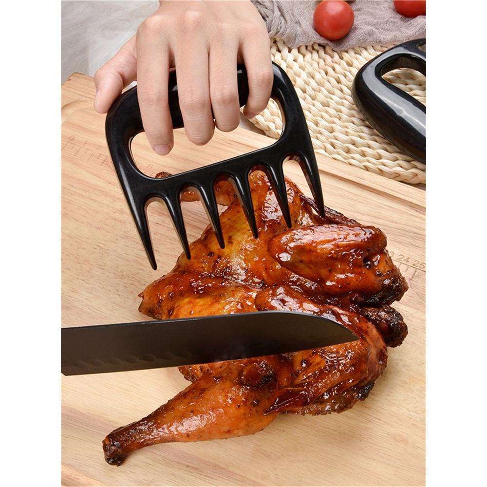 Meat Fork Shredder Barbecue Fork Bear Claw Meat Separator Handle Kitchen Food Fork Meat Slicer BBQ Grill Meat Handler Kitchen