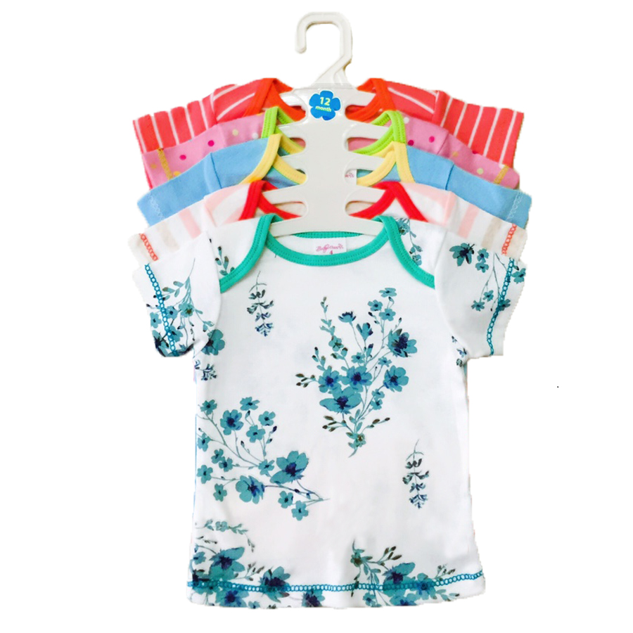 Set 5 Áo Tay Ngắn Cho Bé Gái Baby Wear ( Màu Ngẫu Nhiên )  - 6-9 Tháng