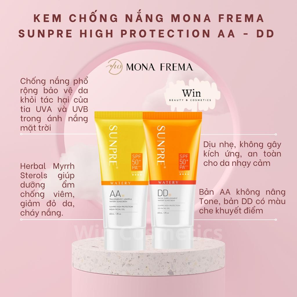 Kem chống nắng Mona Frema SUNPRE Supreme High Protection Aqua Facial Gel SPF50+/PA++++