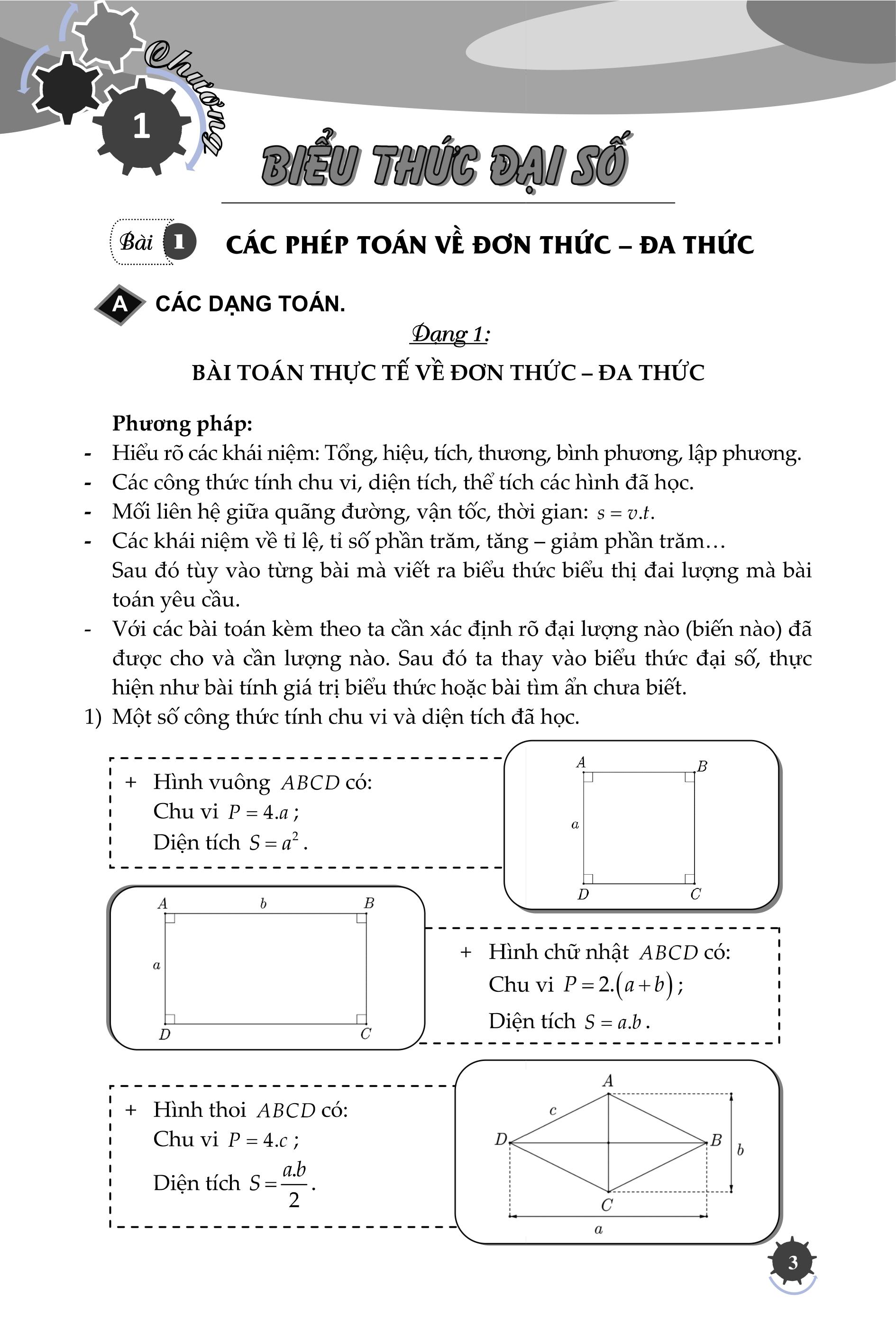 PHƯƠNG PHÁP GIẢI CÁC DẠNG TOÁN THỰC TẾ 8 (Theo chương trình mới)