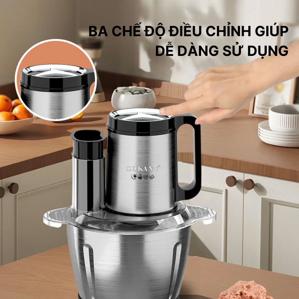 Máy xay đa năng 6in1 SOKANY SK-06019 dung tích 3L tích hợp xay, ép, cắt, thái vô cùng tiện lợi - HÀNG CHÍNH HÃNG - DELIYA