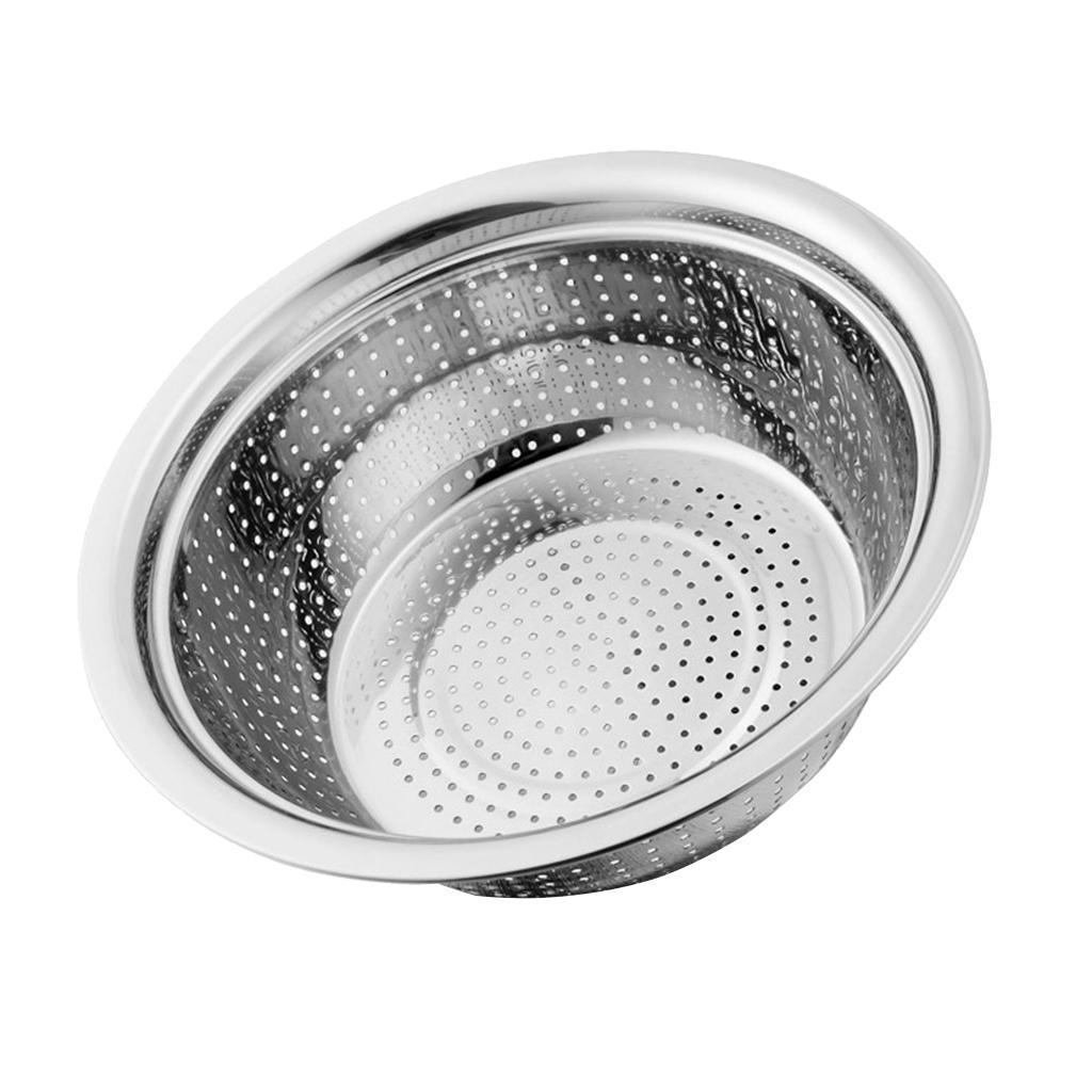 2x Metal Kitchen Strainer Colander Pasta Rice Sifter Salad Spinner Set 32cm