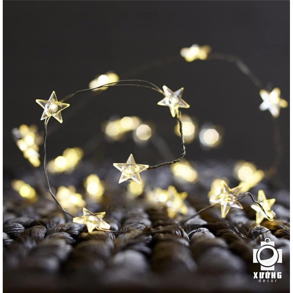 Đèn đom đóm fairylight hình ngôi sao 3m 20 bóng chạy pin AA Sáng Ấm