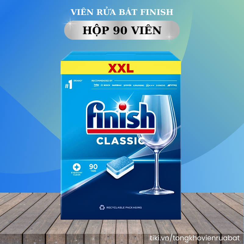 Xà phòng rửa chén bát dạng viên finish 150 viên - xa phong rua chen chuyên dụng cho máy.